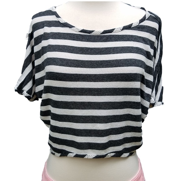 Kina Tops - *$3 FOR $15* Kira Striped Dolman Sleeve Crop Top